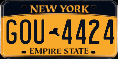 NY license plate GOU4424