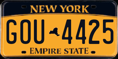 NY license plate GOU4425
