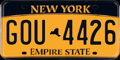NY license plate GOU4426