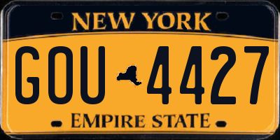 NY license plate GOU4427