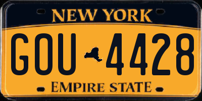 NY license plate GOU4428