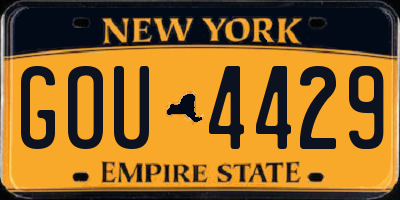 NY license plate GOU4429