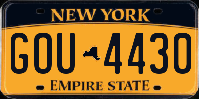 NY license plate GOU4430