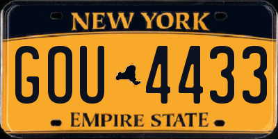 NY license plate GOU4433