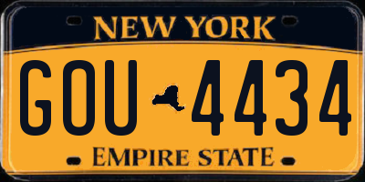 NY license plate GOU4434