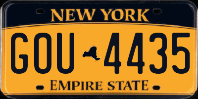 NY license plate GOU4435