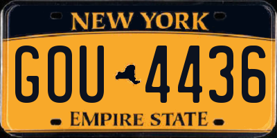 NY license plate GOU4436
