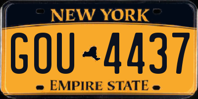 NY license plate GOU4437