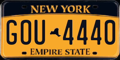 NY license plate GOU4440