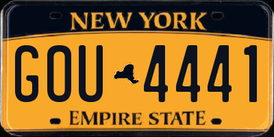 NY license plate GOU4441