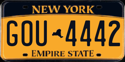 NY license plate GOU4442