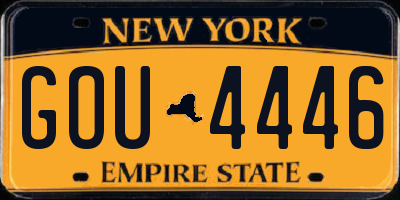 NY license plate GOU4446