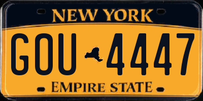 NY license plate GOU4447
