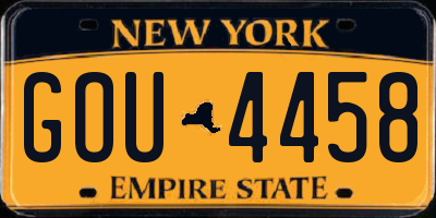 NY license plate GOU4458