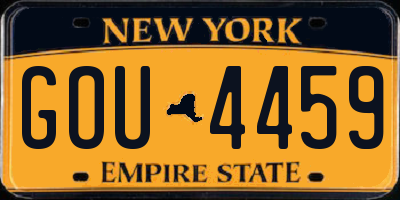 NY license plate GOU4459