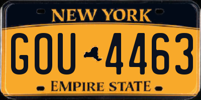 NY license plate GOU4463