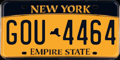 NY license plate GOU4464
