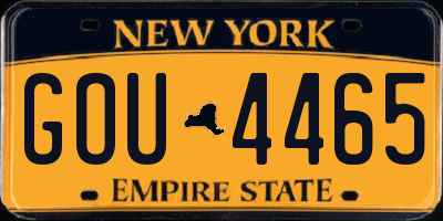 NY license plate GOU4465