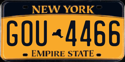 NY license plate GOU4466