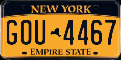 NY license plate GOU4467