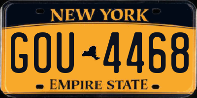 NY license plate GOU4468