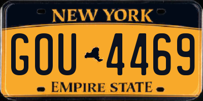 NY license plate GOU4469