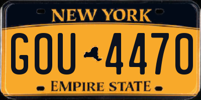 NY license plate GOU4470
