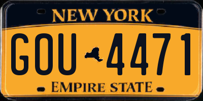 NY license plate GOU4471
