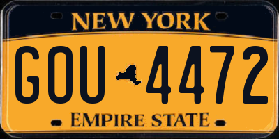 NY license plate GOU4472