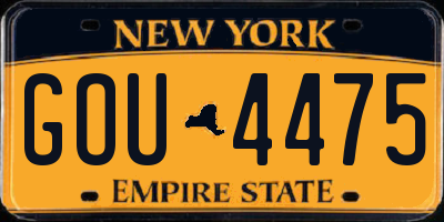 NY license plate GOU4475