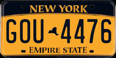 NY license plate GOU4476
