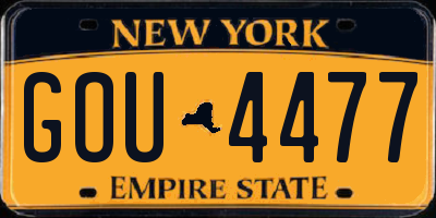 NY license plate GOU4477