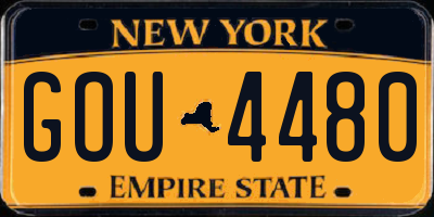 NY license plate GOU4480