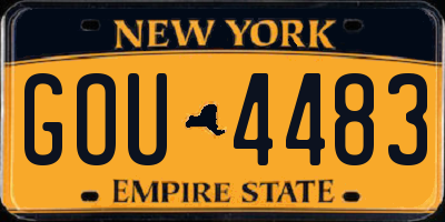 NY license plate GOU4483