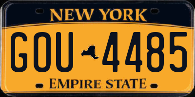 NY license plate GOU4485