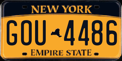 NY license plate GOU4486