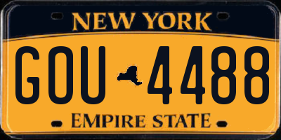 NY license plate GOU4488