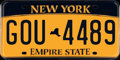 NY license plate GOU4489