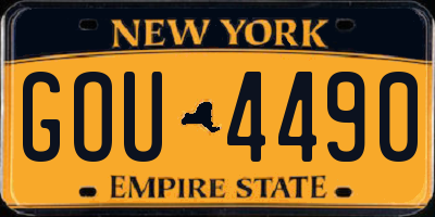 NY license plate GOU4490