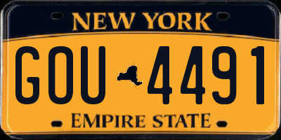 NY license plate GOU4491