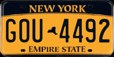 NY license plate GOU4492