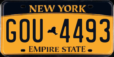 NY license plate GOU4493