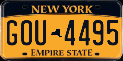NY license plate GOU4495