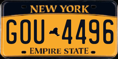 NY license plate GOU4496