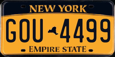 NY license plate GOU4499