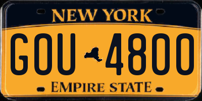 NY license plate GOU4800