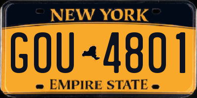 NY license plate GOU4801
