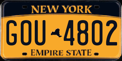 NY license plate GOU4802