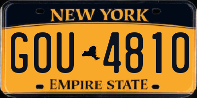 NY license plate GOU4810
