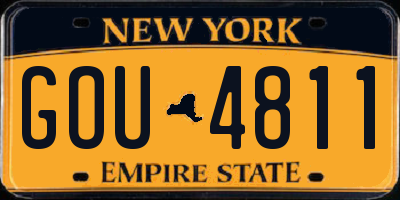 NY license plate GOU4811